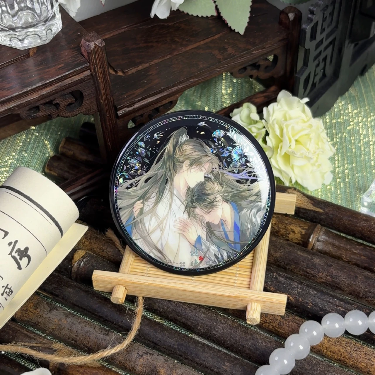 Anime Husky i Jego Biały Kot Shizun Mo Ran Chu Wanning Kolorowy Papier Podwójna Odznaka Flash Akcesoria Cosplay Prezent Świąteczny