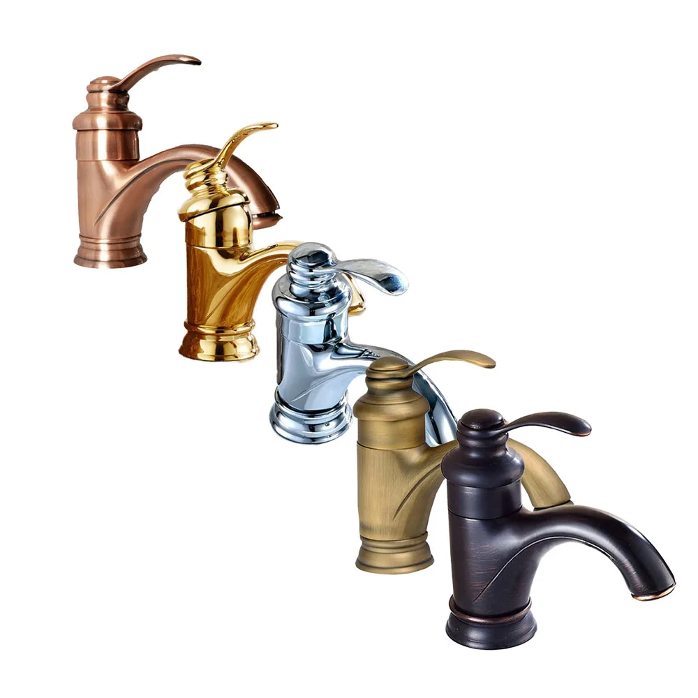 

Brass Deck Mounted Single Handle Bathroom Faucet Sink Basin Cold / Hot Mixer Tap azh051