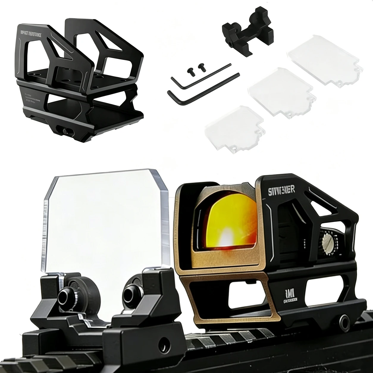 tactical-red-dot-sight-protector-with-3-lenses-cqb-decorative-exoskeleton-bracket-for-20mm-picatinny-rail-airsoft-accessory