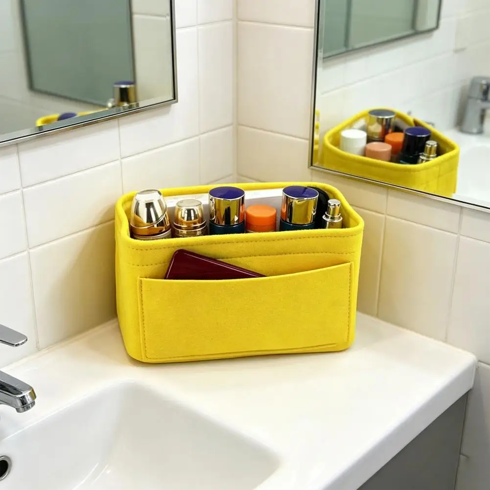 トラベルトイレタリーポーチ-多ポケット裏地付きトイレタリーバッグオーガナイザー-軽量トラベルバッグインサート-耐傷性のある財布としても使用可能