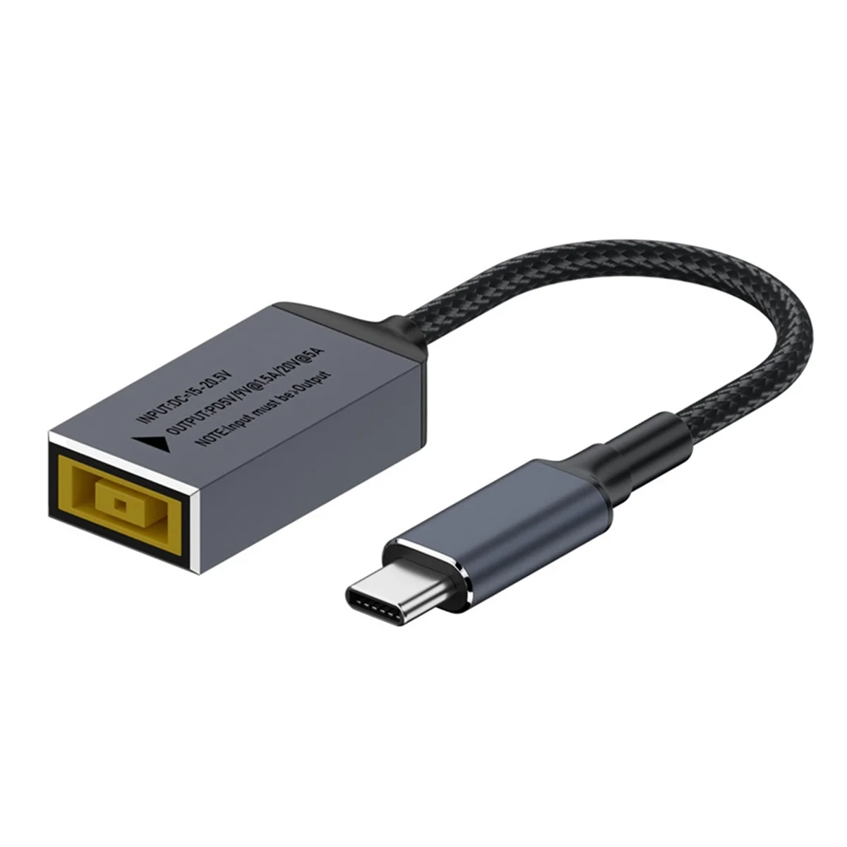 A91P PD100W for Lenovo DC Square Jack to USB Type-C Converter Charging Cable Compatible with for Lenovo Laptop Charger