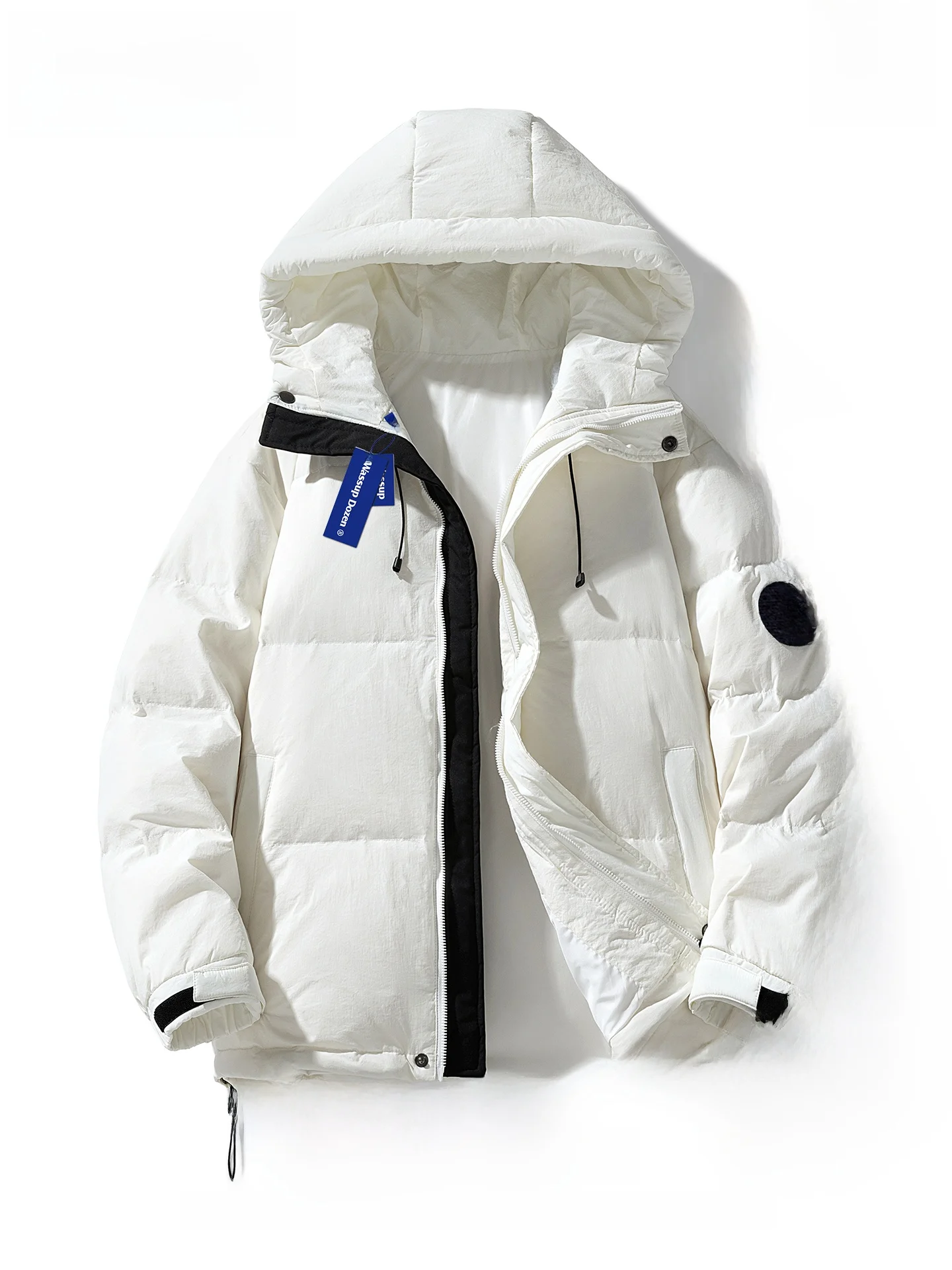 

Зимняя пуховая куртка Wassup Dozen с капюшоном для мужчин и молодежи: тепла и стиля для пар, полиэстер