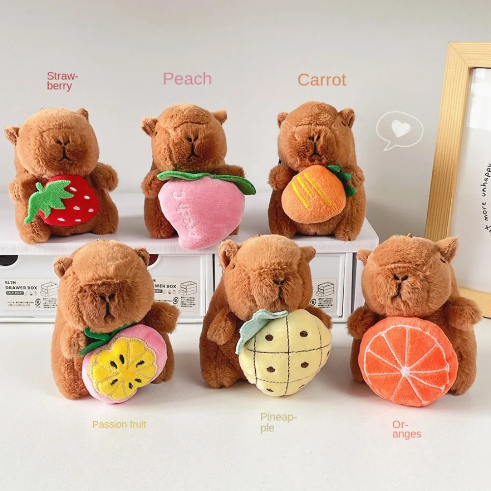 

Drawable Rope Capybara Plush Pendant Peach Strawberry Capybara Plush Keyring Passion Fruit Orange Capybara Plushie Doll