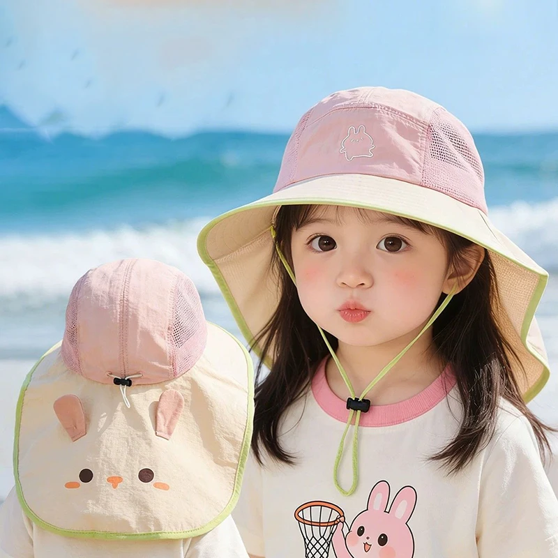 

Hot sale Creative design of children's sun hats sun hats for boys and girls summer thin shawl hats super cute and lovely