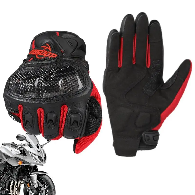 

Motorcycle Carbon Fiber Gloves Full Finger Carbon Fiber Gloves For Men Waterproof Full Finger Bike Riding Gloves Mountain Bike