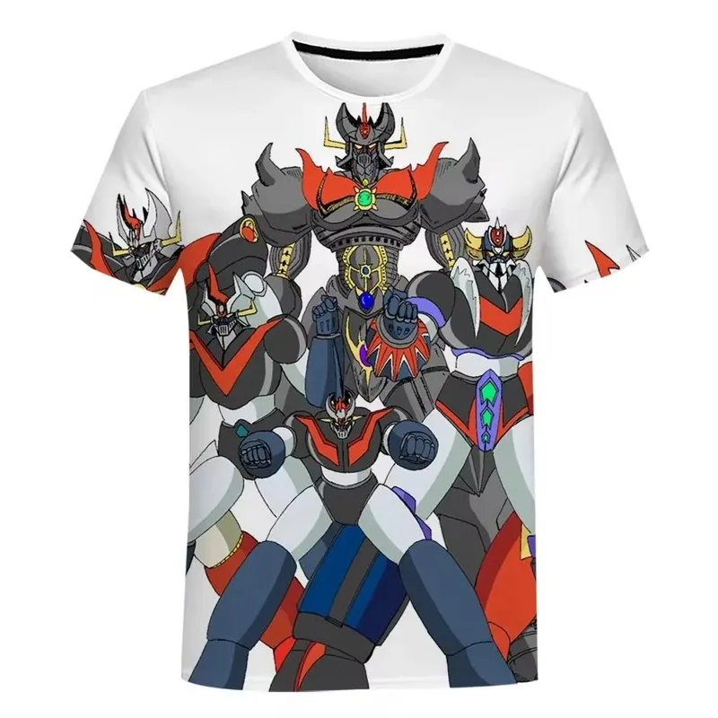 Camisetas con estampado 3D de Anime Mazinger Z para hombre/mujer, moda informal, ropa de calle de gran tamaño con personalidad Harajuku, ropa Unisex para niños