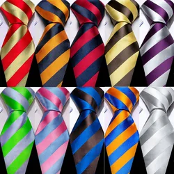 Conjunto de gravatas requintadas masculinas, gravata listra, vermelho dourado, lenço, abotoadura, noivo, presente de casamento, designer, Barry Wang, moda, 6362
