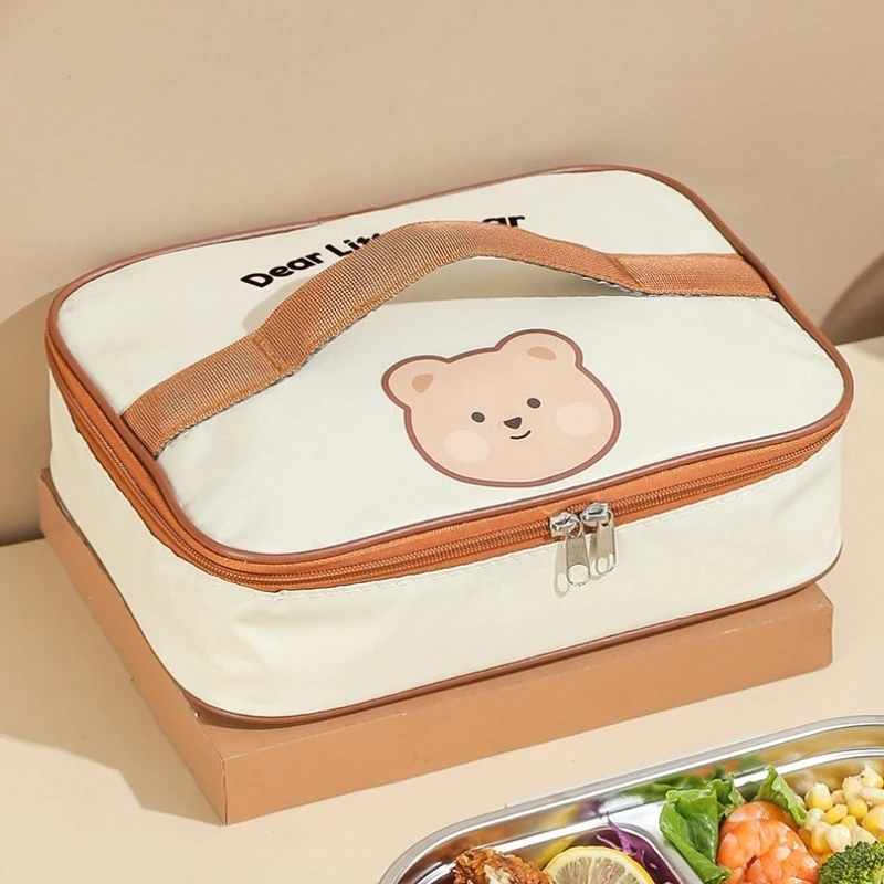 厚手アルミ箔製携帯用保冷バッグ、漫画柄ハンドヘルドランチボックスバッグ、キャンプピクニック食品保存用