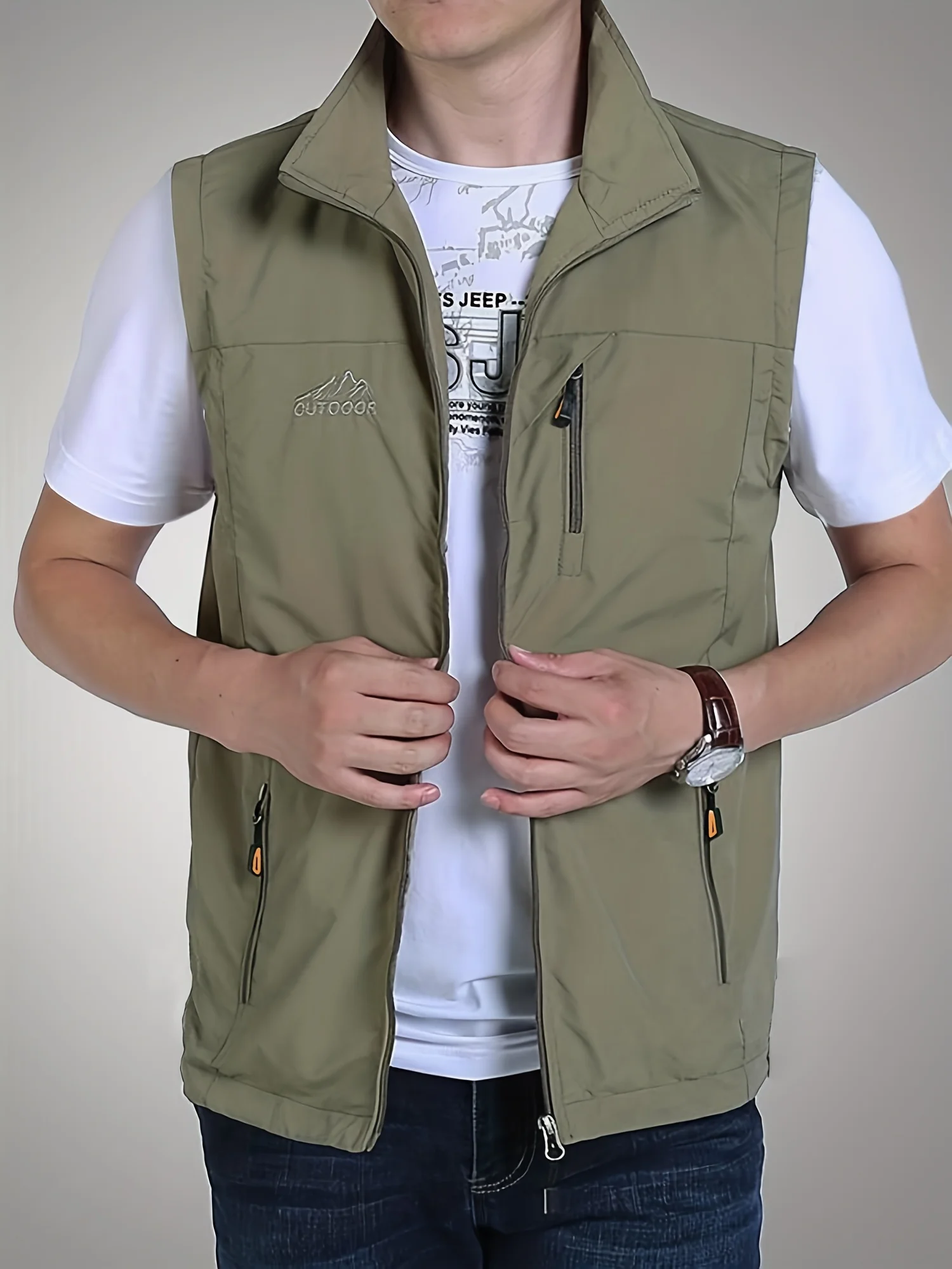 

Vest Men's Summer Multi-pocket Tactical Jackets Sleeveless Denim Clothing Hunting Coat Work Fishing Jacket MAN