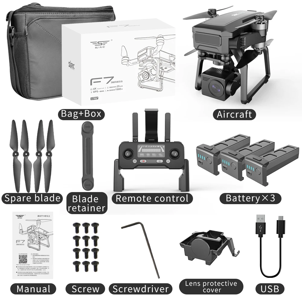 SJ F7 PRO Fernbedienung 4K Drohne Geste Schießen GPS Bilderkennung High Definition Schießen Elektrische Mini Drohne Spielzeug Geschenke