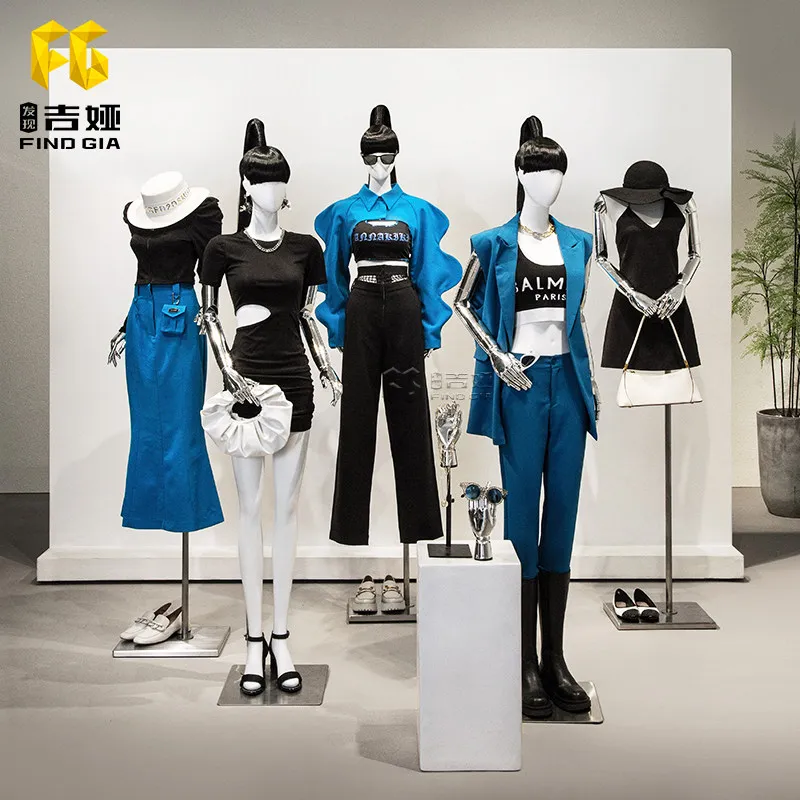 Clothing model props female full body high-end window display half body human body right angle shoulder flat shoulder model