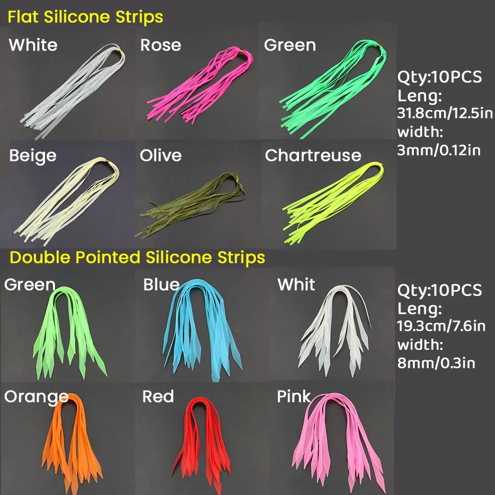 ICERIO 10 Stück Silikon-Oktopus-Tintenfisch-Röcke für Spinnerbait, Buzzbait, Jig-Köder, Meeresangeln, Schleppangeln, Fliegenbindematerialien – Detail 2