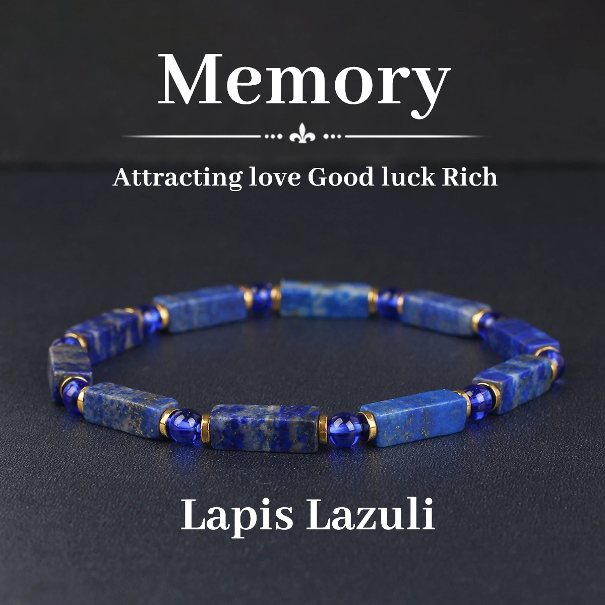 3.7 Bracelet For Women Jewelry Natural Stone Lapis Lazuli Beaded Crystal Bracelet Memory Healing Lazurite Braclet Bransoletka