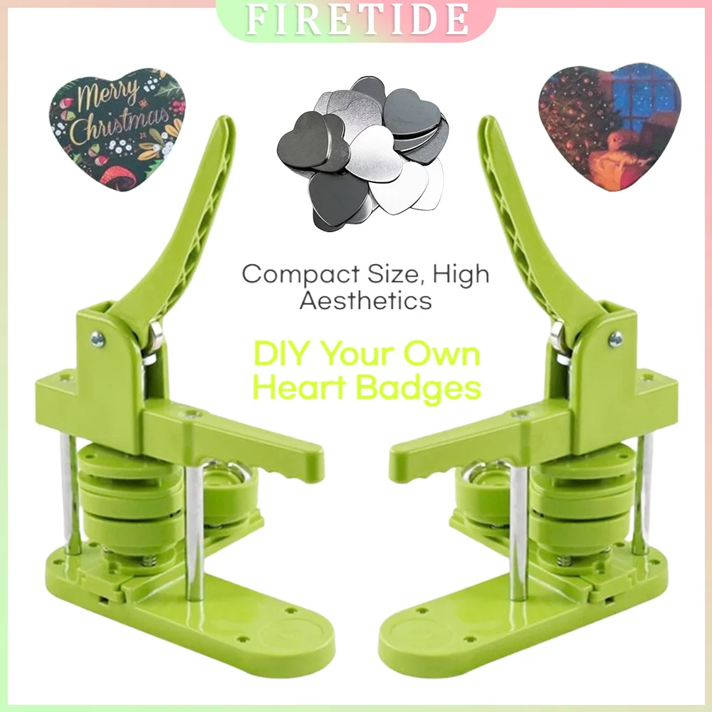 

Heart-shaped DIY badge making tool portable set, badge machine, heart mold consumables package