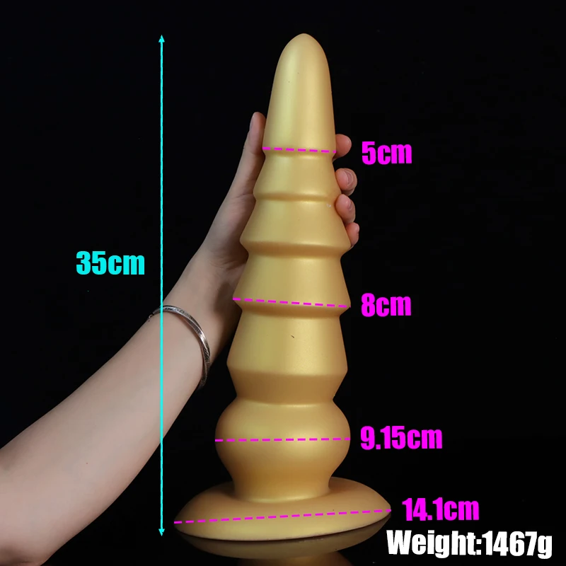 2 Size Tower shaped Huge Anal Plug Dildos Sex Product Big Butt Plug Soft Penis Anal Dilator Stimulate Vagina and Anus Sex Toys