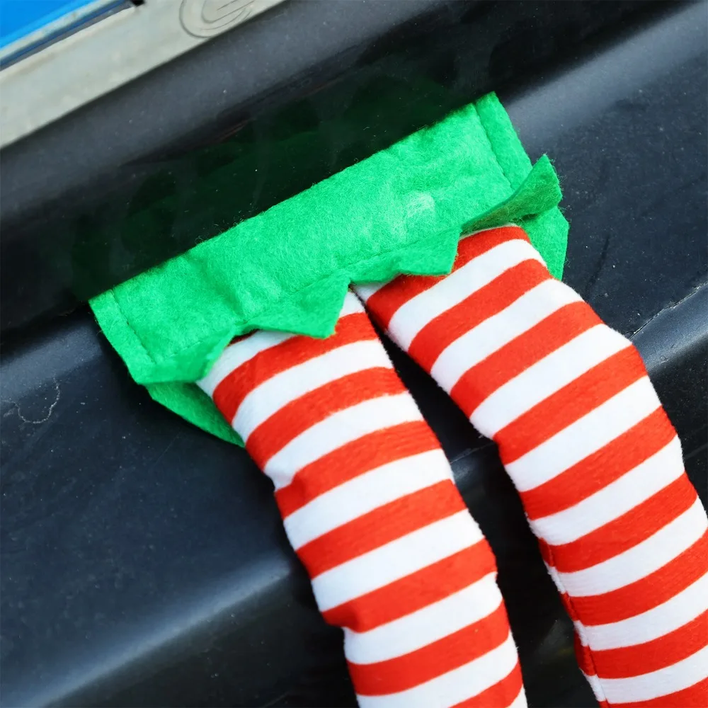 عيد الميلاد مخطط قزم الساق سيارة الديكور العالمي السيارات الخلفي جذع الباب الساق قلادة عيد الميلاد قزم الساقين شجرة معلقة ديكور الإكسسوارات #2