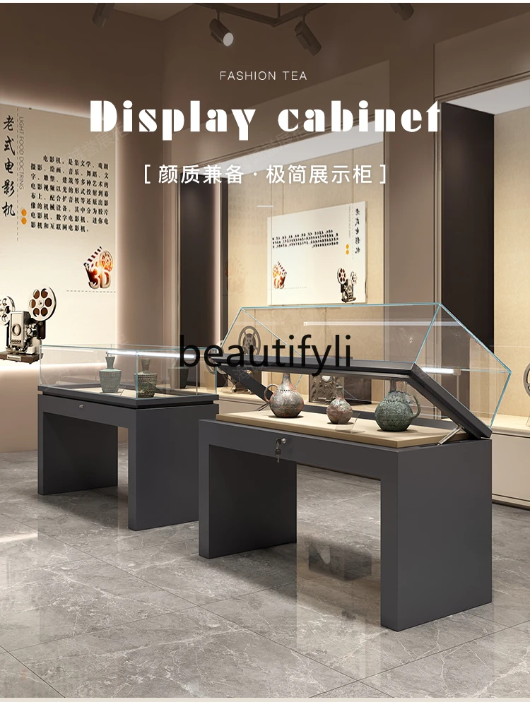 Display Cabinet Books Cultural Relics Jewelry Exhibition Glass Cabinet