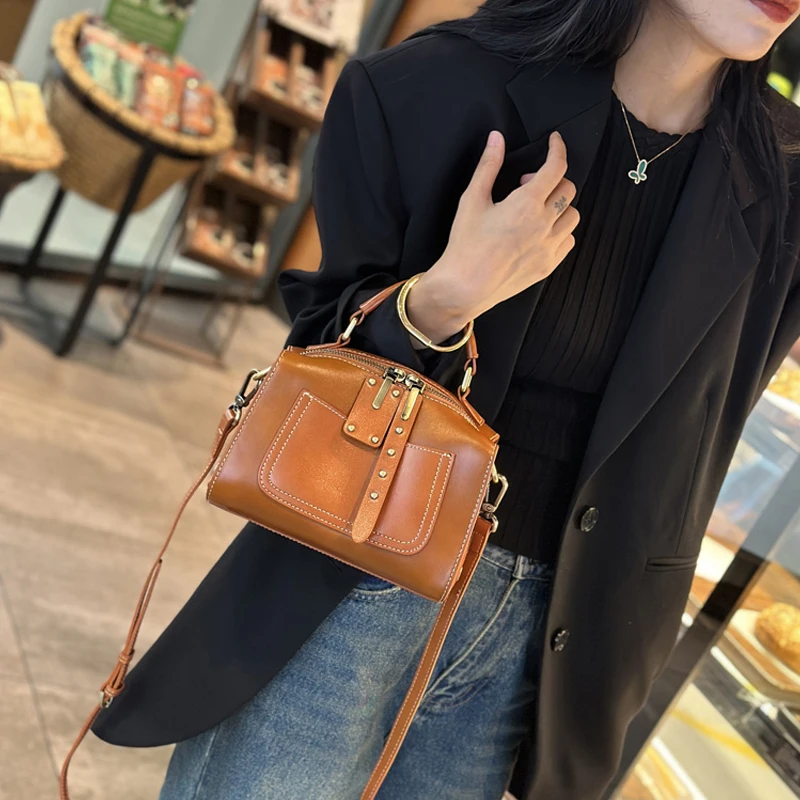 

New Handbag Women's Leather Genuine Leather Handbag Purse Retro Genuine Leather Crossbody Bags Women's Bags Sale High Quality