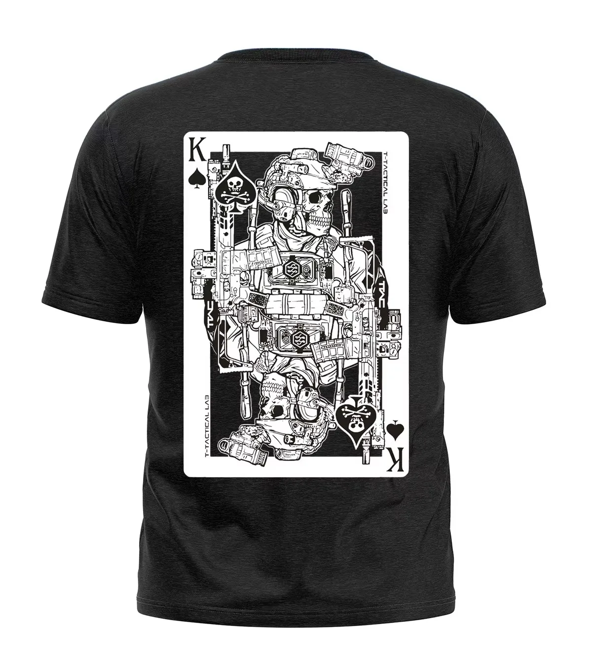 2026 New Family Matching Unisex Oversized Streetwear T Shirt Tactical King Spade Poker Skull Soldier Graphic Short Sleeve Tee
