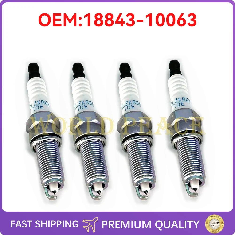 4 Pcs spark plug For Kia Soluto PEGAS KX1 K2/RIO Reina 18843-10063 1884310063 18843 10063 1.4L 1400CC 2WD