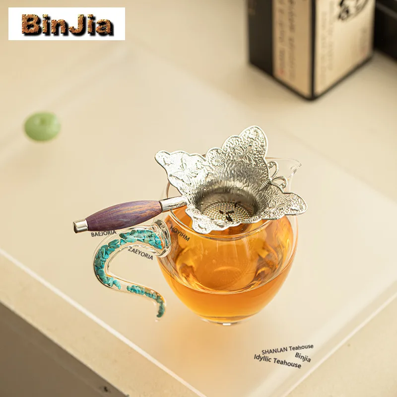 300ml High Borosilicate Glass Turquoise Tea Pitcher Pour Tea Cha Hai Dispenser Justice Cup Fair Mug Chinese Tea Set Accessories