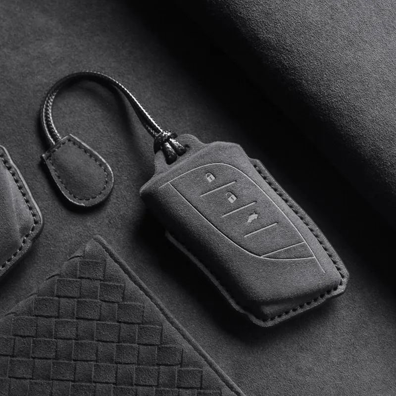 For Lexus ES300H NX260 UX RX GX LS500 Anti Scratch Keychain Pouch Premium Suede Leather Smart Key Fob Case Cover