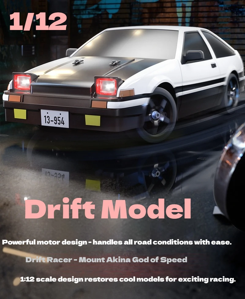 

Huangbo Tofu Store R1201-R1204 1/12 Scale Fully Proportional Four-Wheel Drive Drifting Car Electric Remote Control Toy For Boys