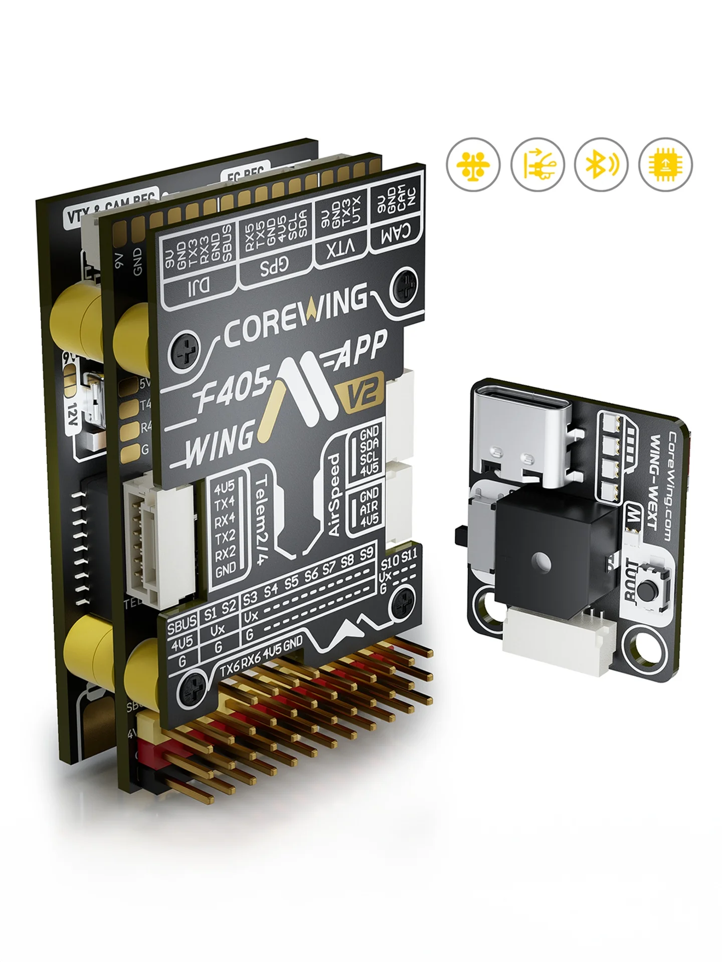 

COREWING F405V2 Управление полетом с неподвижным крылом V2 8G Пульт дистанционного управления, совместимый с приложением SpeedyBee CoreWing, сделано в Китае, детали гоночного дрона