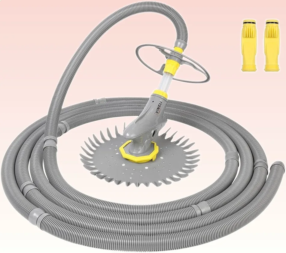 (2024 Upgrade) VINGLI Automatic Pool Vacuum Cleaner Sweeper for In-Ground Swimming Pools Grey