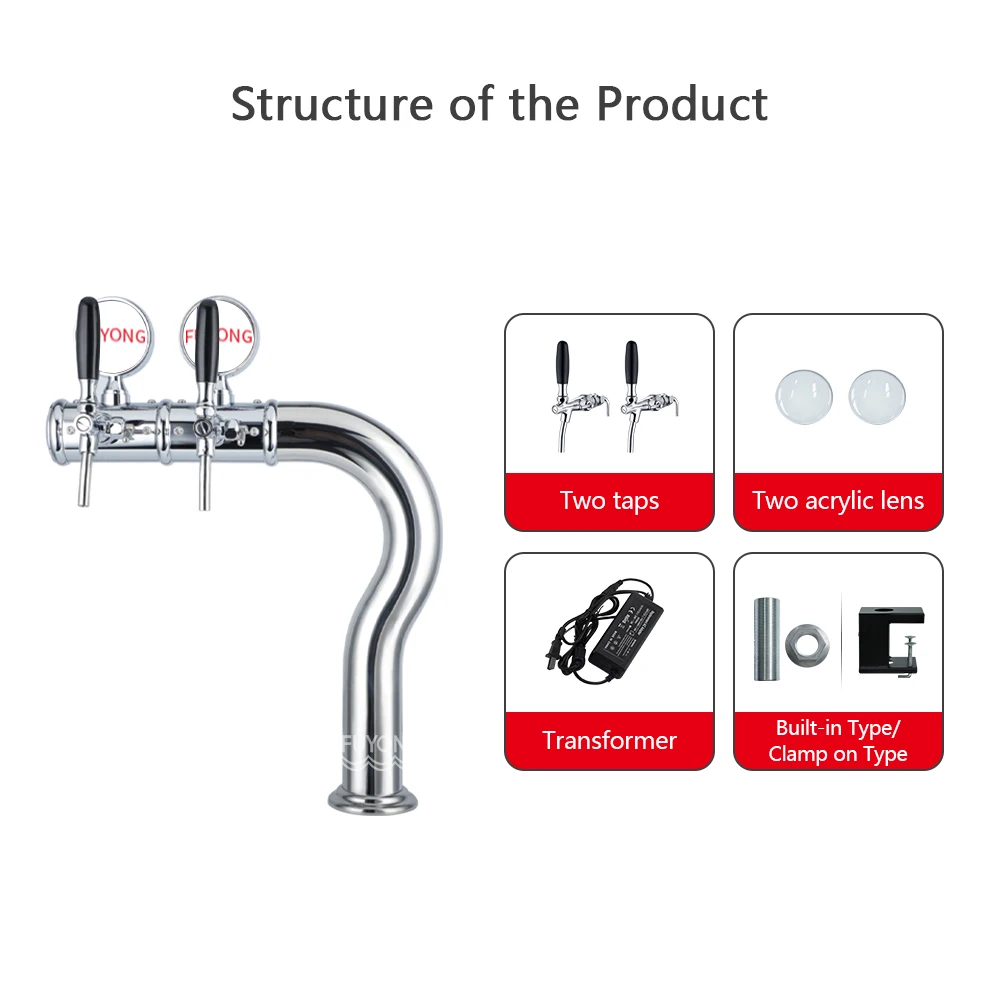 Wholesale Beverage Dispenser High Quality Stainless Steel 3 Taps Beer Tower Dispenser For Bar Serving Beer
