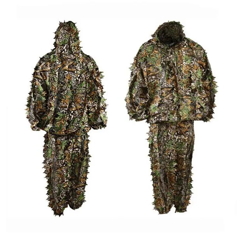 

Ghillie Suit Men Women Bionic Camouflage Robe Outdoor Hunting Birdwatch Polyester Clothing Training Combat Clothes Set