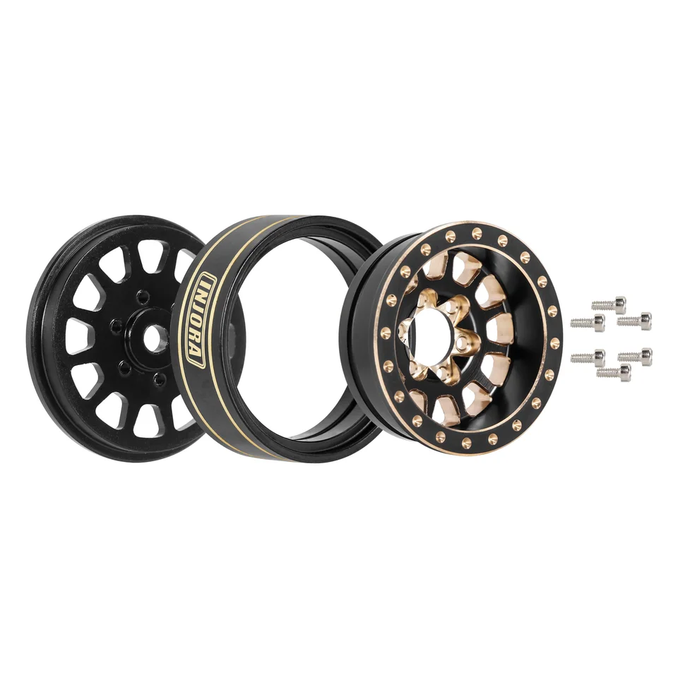 INJORA 1.0 Plus Llantas Beadlock De Latón Para Coches RC 1/24 Y 1/18 – Peso 41g Cada Una, Compatibles Con Neumáticos INJORA De 1.0″