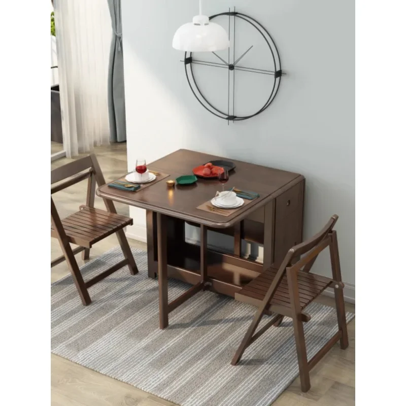 Massivholz Klapp Esstisch kleine Wohnung versenkbarer Multifunktion tisch 4 Personen Haushalt 6 Esstisch Nordic Dini