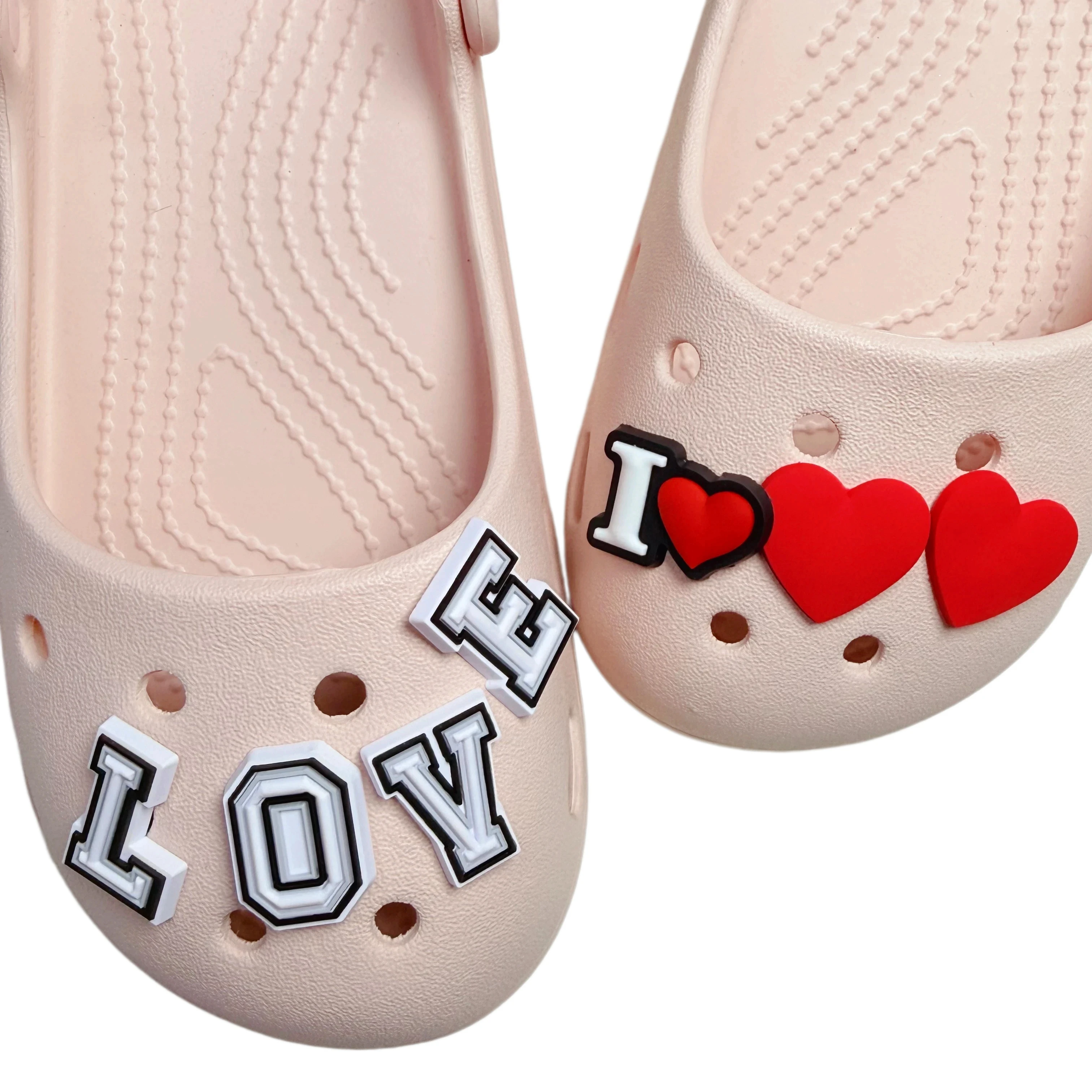 Random 10-50Pcs Letters And Numbers PVC Shoe Ornaments White Series Pins Clog Buckle Charms For Birthday Gifts