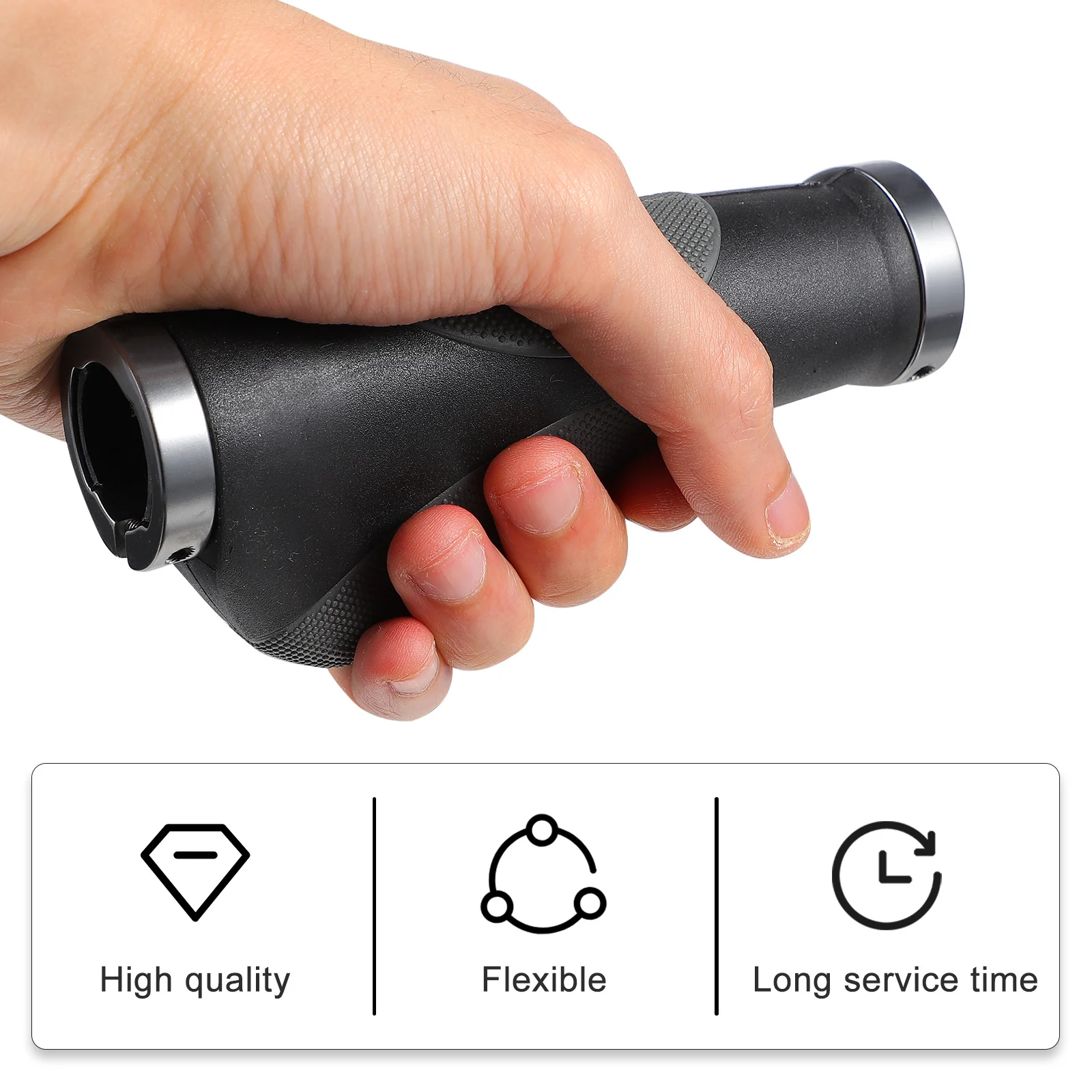 1 Pair Bicycle Handle Non-Skid Comfortable Ergonomic Design For Mountain Road Folding Bike Easy Grip Alloy Plastic