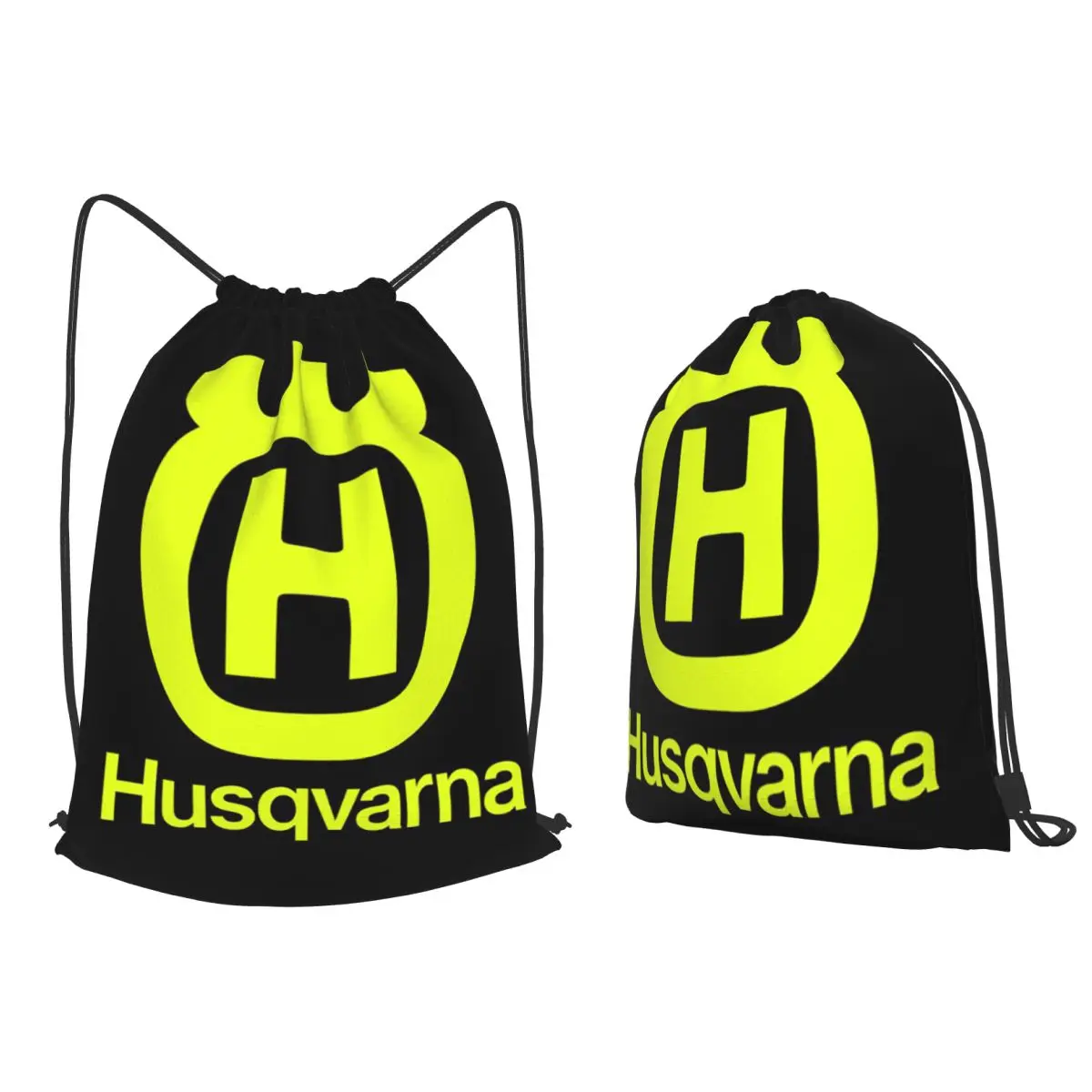 

H-Husqvarnas Backpacks Portable Drawstring Bundle Pocket Storage Bag Book Bags for Man Woman School