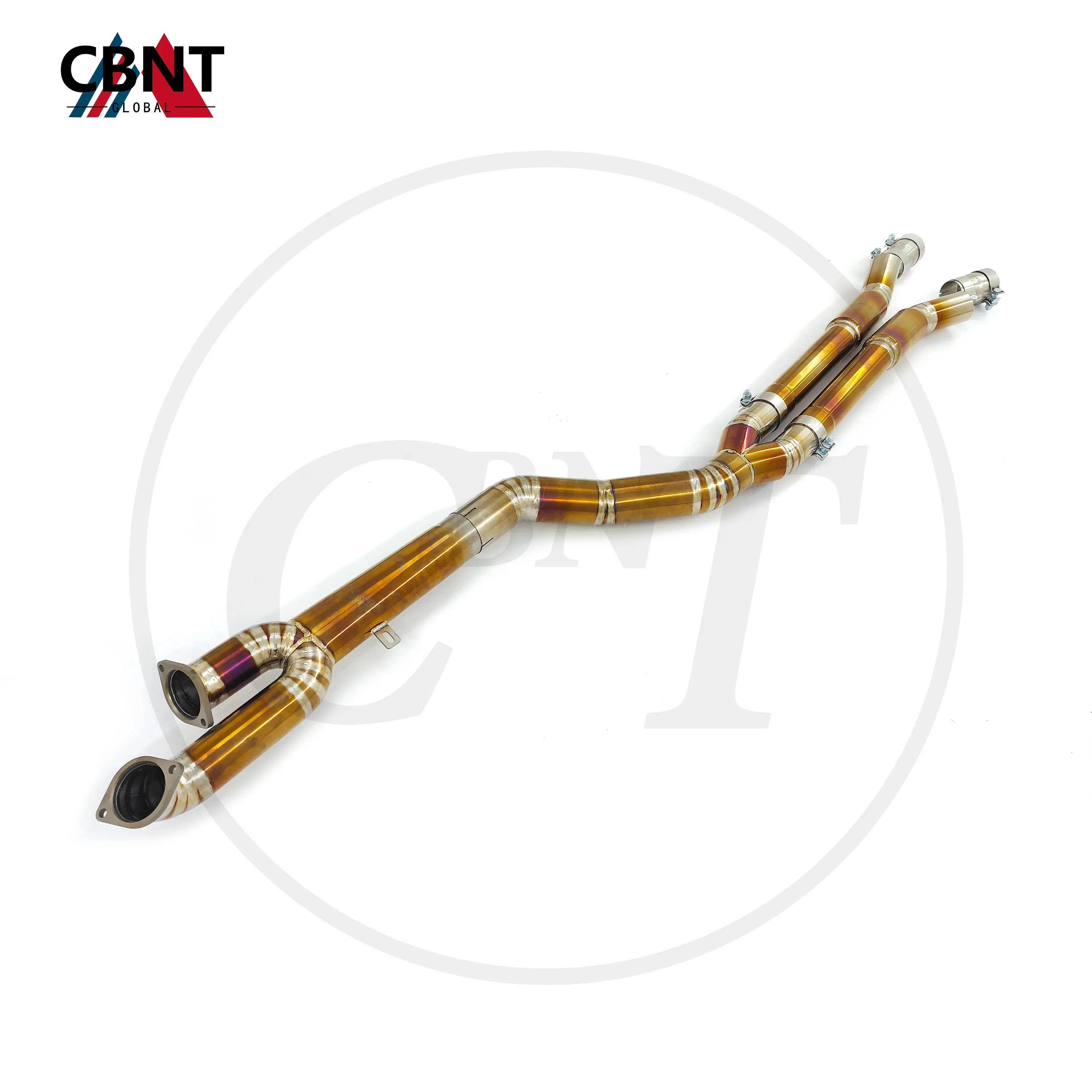 CBNT Exhaust System Midpipe for BMW G80 M3 G82 M4 G87 M2 S58 3.0T Titanium Middle Pipe with Resonator 89mm/3.5inches