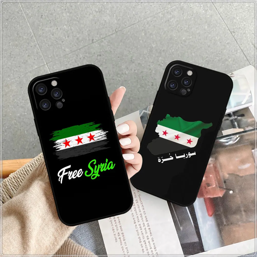 Syrian Revolution Flag Phone Case For Apple iPhone 15 14 16 13 12 11 Pro Max Mini 8 7 XS XR SE Silicone Shockproof Back Cover