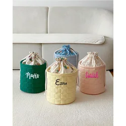 Personalized Name Thickened Home Storage Basket Cute Fragmented Flower Bundle Mouth Style Children's Toy Storage Clothes Storage