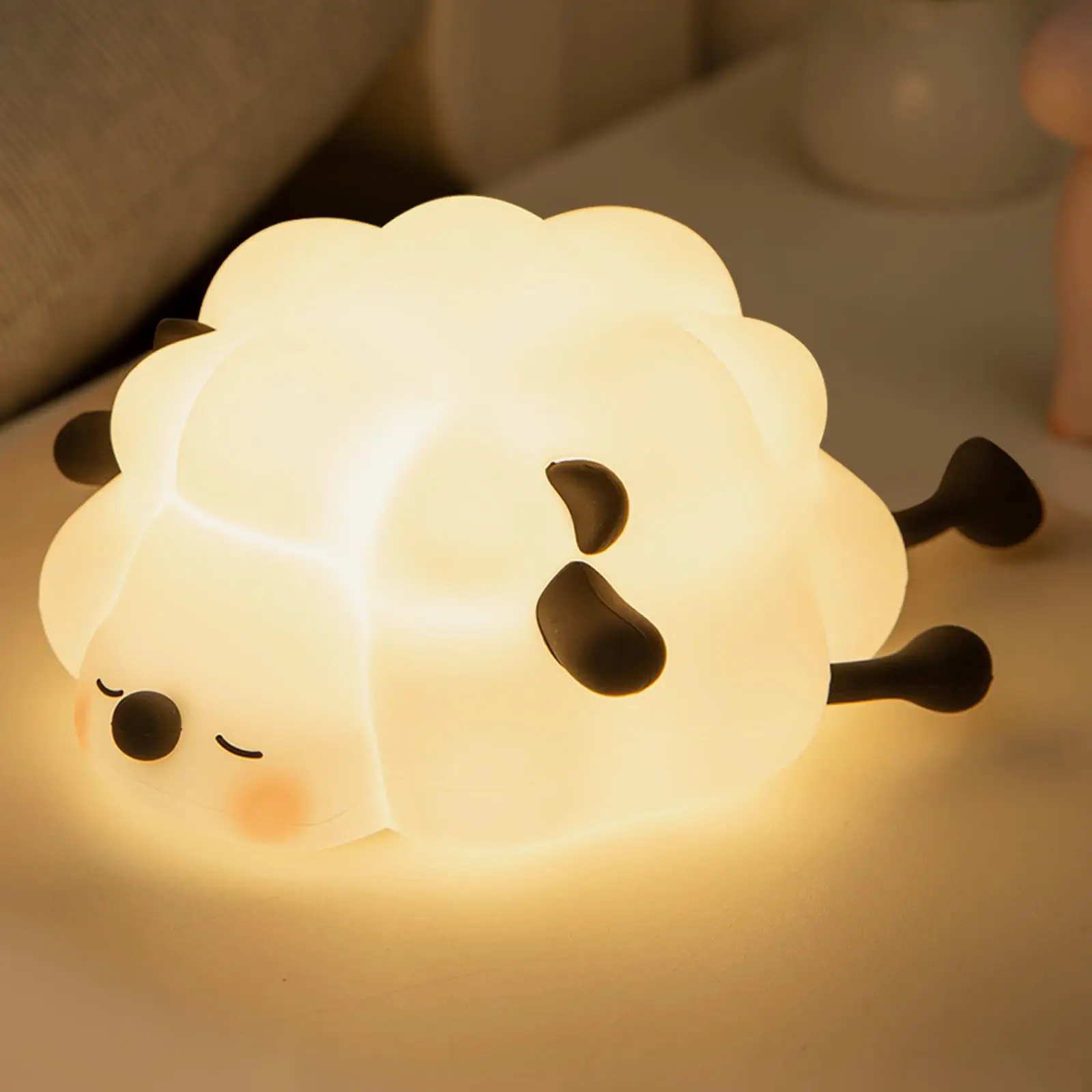 

Rechargeable LED Night Light for Kids Food Grade Silicone Squishy Lamp Dimmable Perfect Bedside Touch Lamp with 30 Min Timer