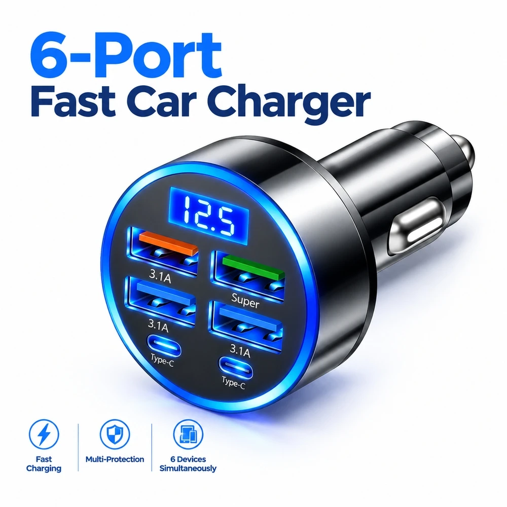 USB Car Charger Adapter Convert Vehicle Port to USB for Phone Tablet Charging Fast Reliable Connection