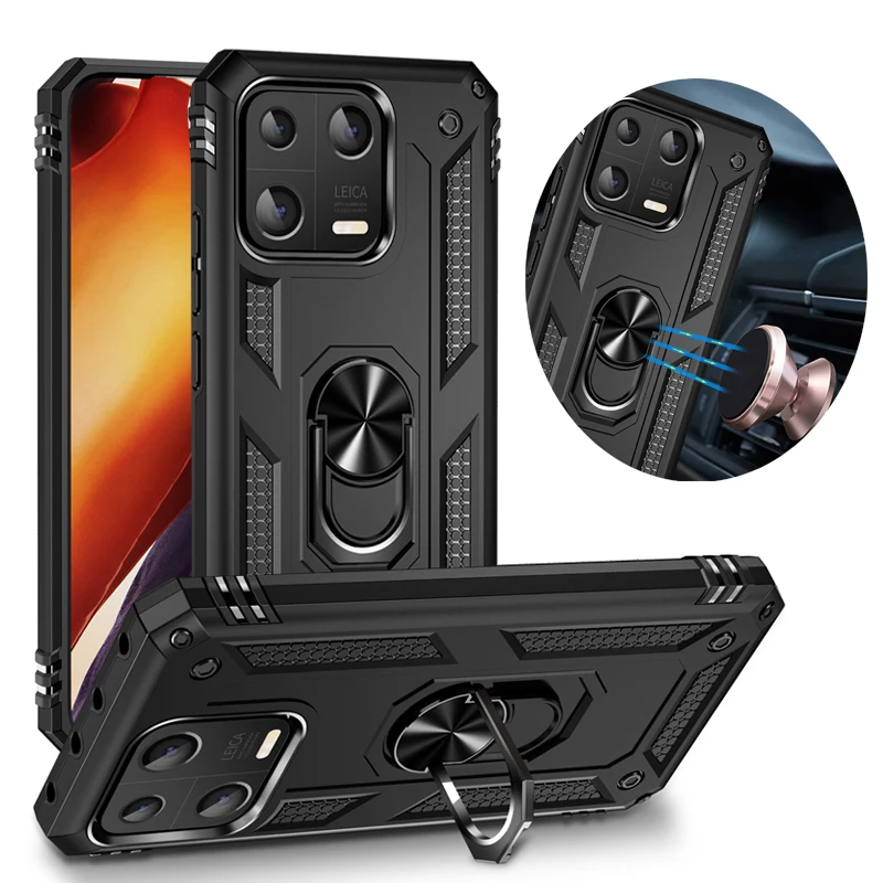 Armor Rugged Military Shockproof Magnet Car Holder Ring Back Cover For XiaoMi Mi 14 Mi 13T Pro Mi 13 Pro Phone Case Phone Shell