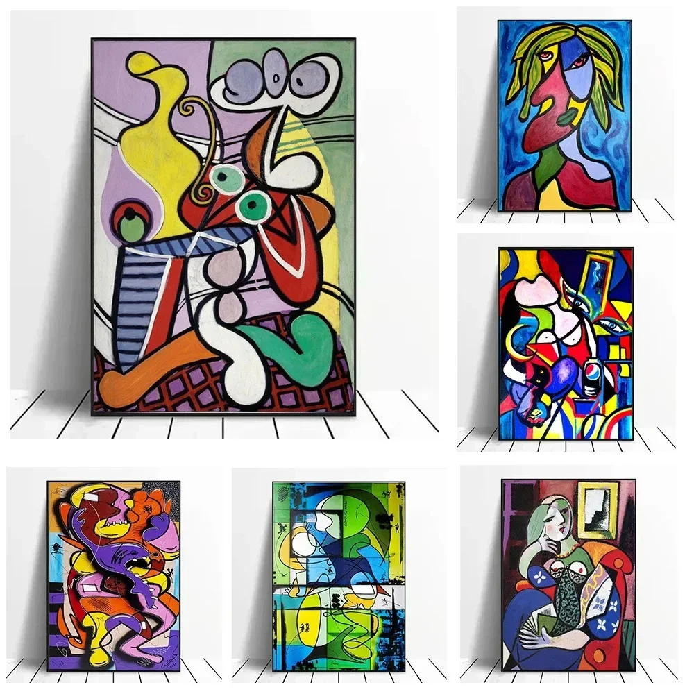 Modern Graffiti Picasso Canvas Painting  Vibrant Figure Wall Art for Living Room Decor  Home Decoration Mural Poster Prints Deco