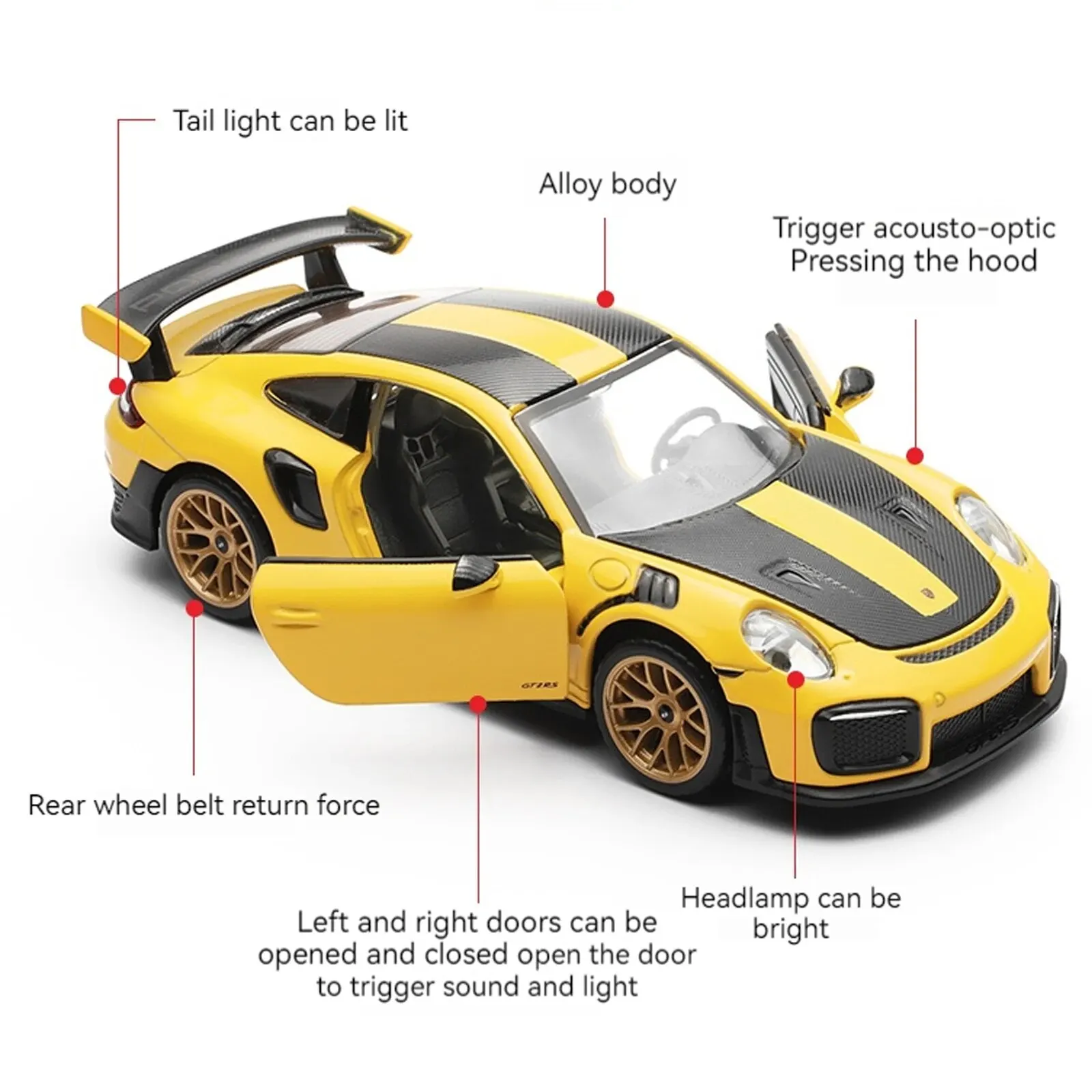 1:32 SE 911 GT2 RS Alloy Model Car - Exquisite Collectible Replica for Enthusiasts & Kids | Detailed Diecast Metal Vehic