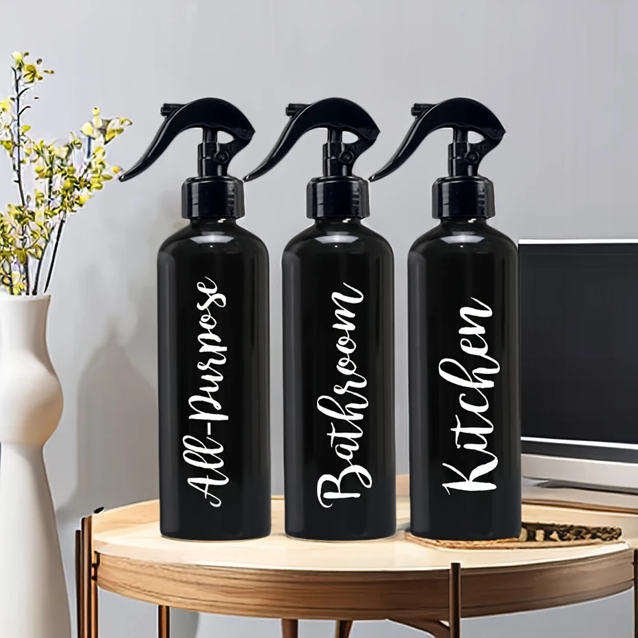 3pcs Portable Spray Bottle Refillable Plastic Bottle Cosmetics Alcohol Bottle Kitchen Bathroom Cleaning Spray Bottle