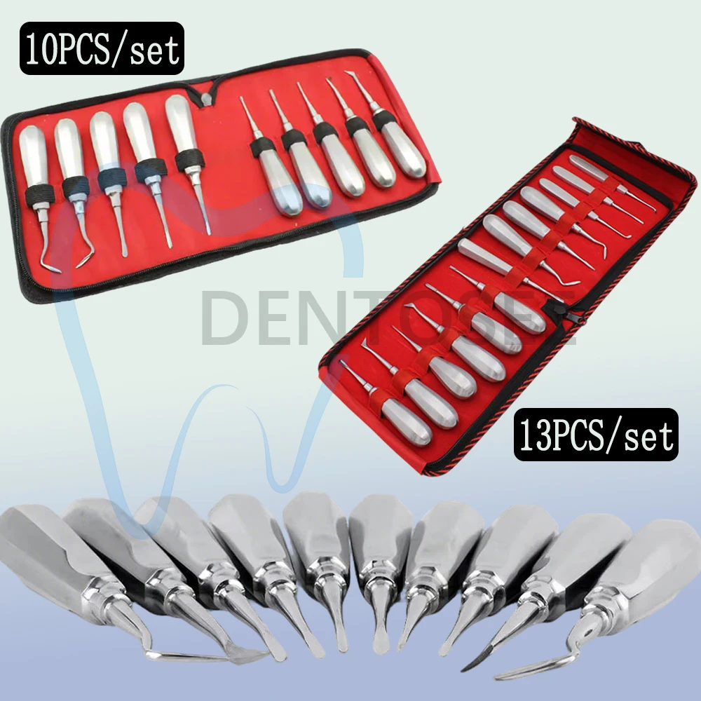 

Stainless Steel Dental Elevator Set for Tooth Extraction Straight and Curved Surgical Instruments Kit Dentist Tools