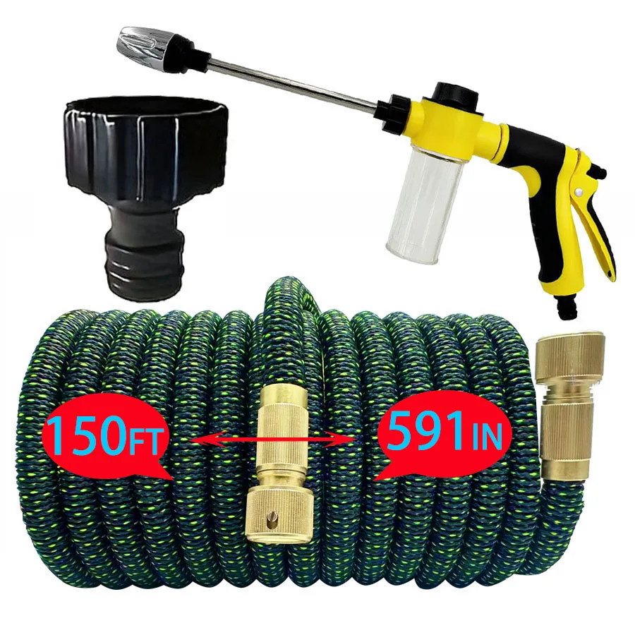 

New Expandable Magic Hose Pipe High Pressure Car Wash Hose With Metal Spray Gun Set Outdoor Watering Irrigation Tool Garden Hose