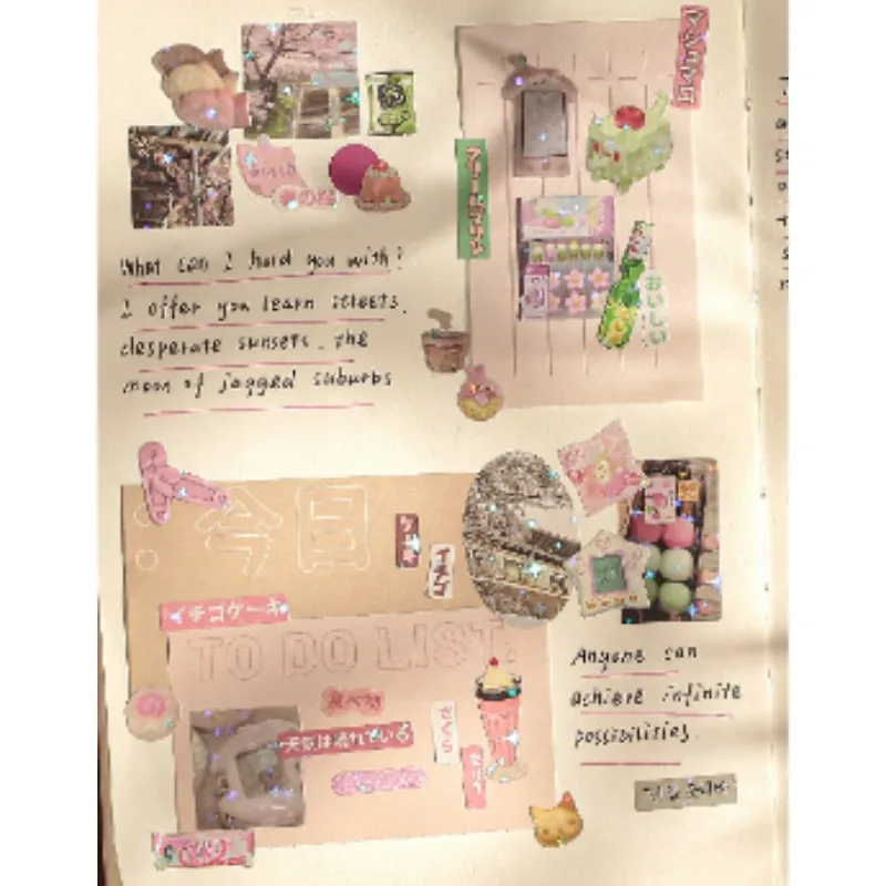 Książka z naklejkami w stylu retro z japońskimi krajobrazami, brokatowe naklejki dla dzieci, zabawka, rękodzieło, papierowe materiały, klasyczne zabawki, naklejki, 30 arkuszy