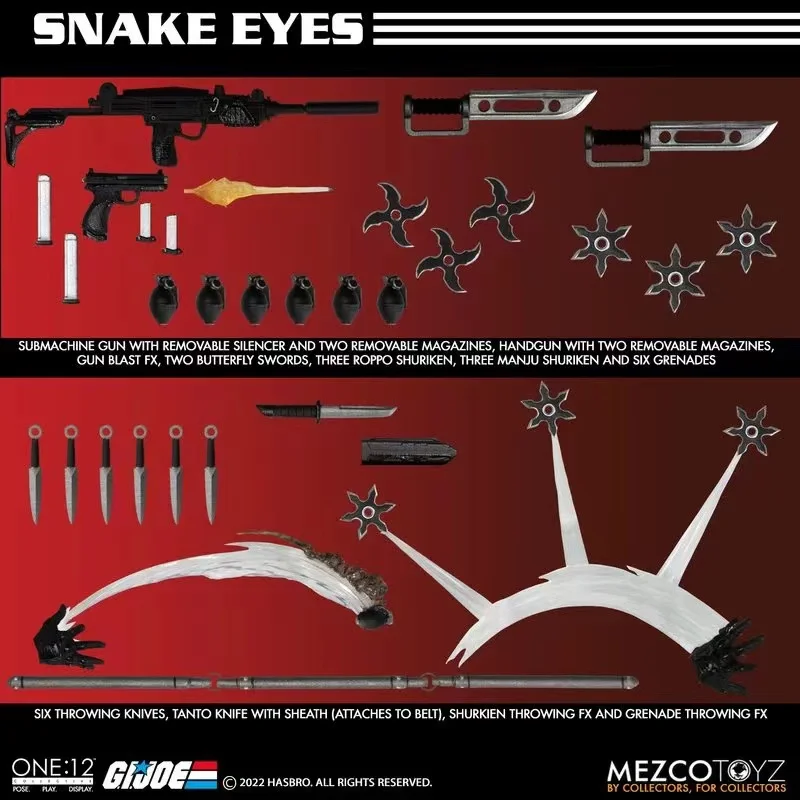 100% In Stock Original Mezco Toyz One:12 G.I.JOE Snake Eyes 6 Inch Anime Collection Action Figures Model Toys PVC Gifts GIJOE