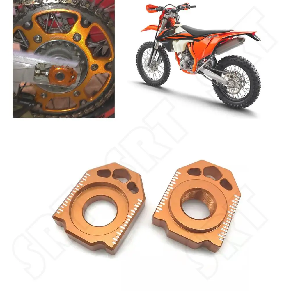 

Fit for KTM EXC EXCF XCW 125-530 XCF-W 2000-2021 SX SXF XC XCF 2000-2012 Motocross Rear Axle Spindle Chain Adjuster Blocks Kits